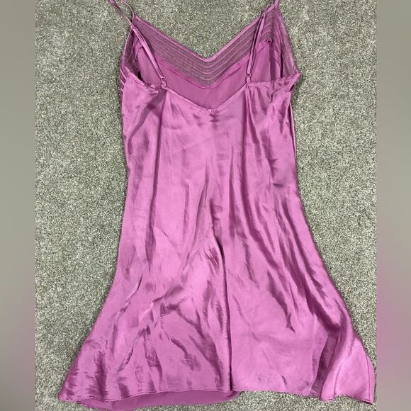 Victoria’s Secret Silk Lingerie Set Purple Slip Dress + Robe (M/OS) - Picture 5 of 11